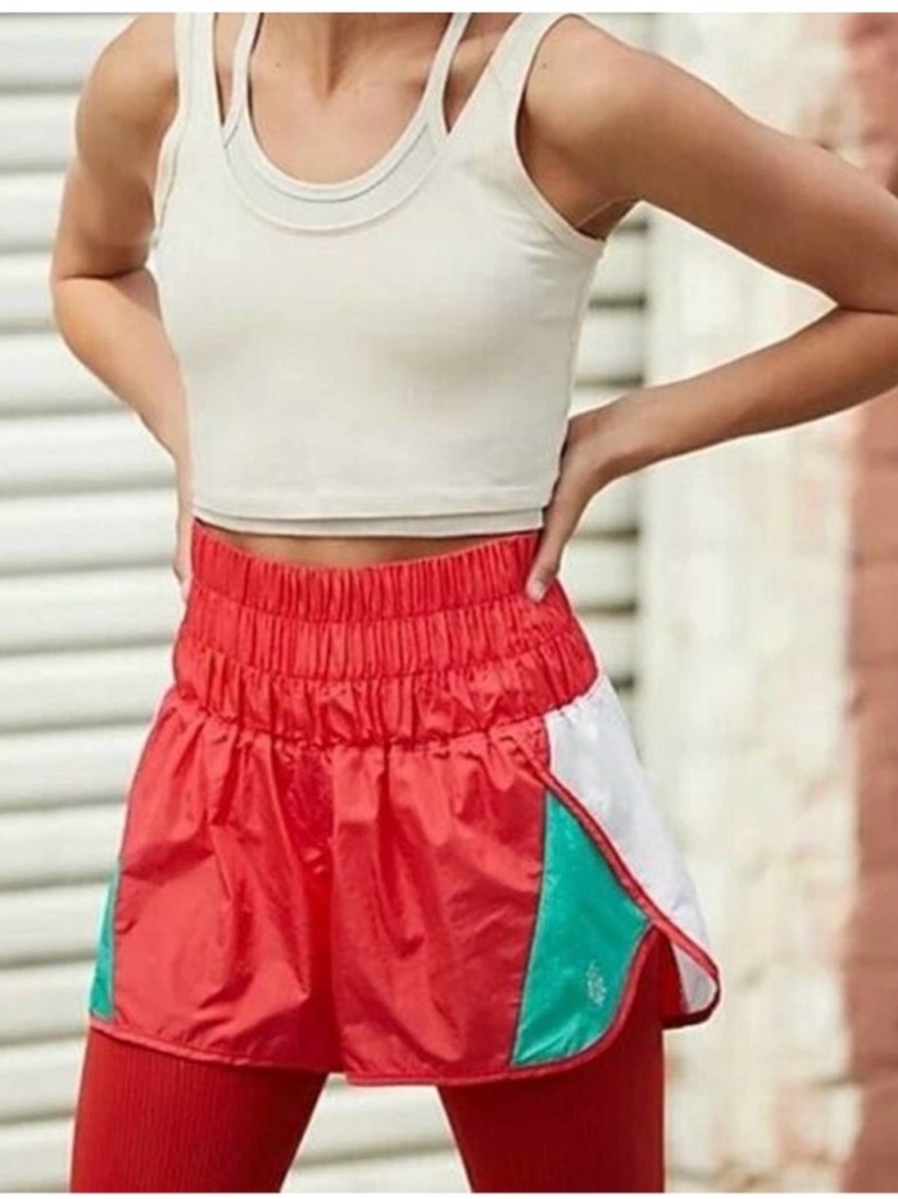 Fp movement the way home christmas color block shorts Women’s small